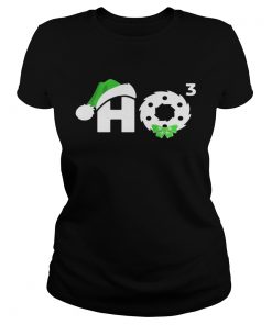 Ladies Tee Santa Ho Ho 3 Cubed Funny Christmas Shirt