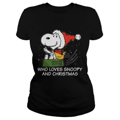 Ladies Tee Snoopy who loves Snoopy and Christmas