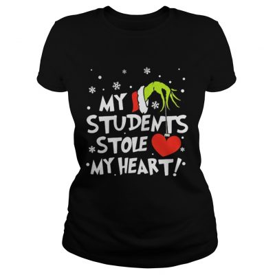 Ladies Tee Teacher Grinch my students stole my heart