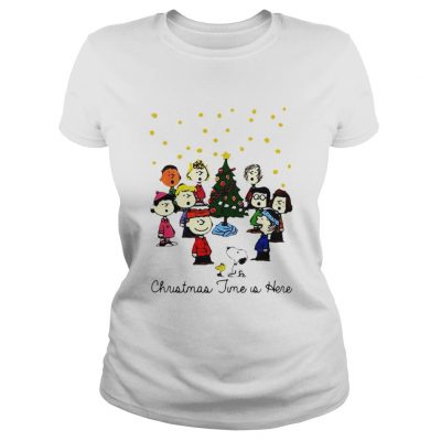 Ladies Tee The Peanuts Gang christmas time is here