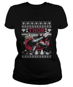 Ladies Tee Thor Marvel ugly christmas