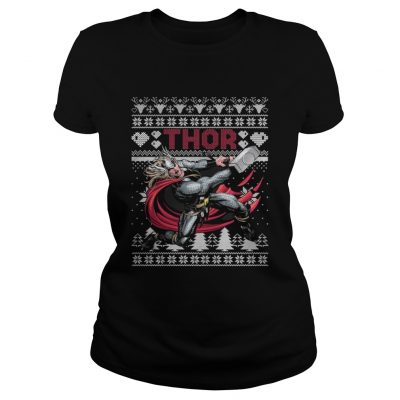 Ladies Tee Thor Marvel ugly christmas