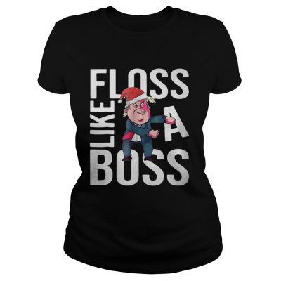 Ladies Tee Trump Floss like a boss Chirstmas shirt