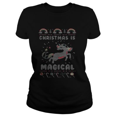 Ladies Tee Unicorn Christmas is magical sweat shirt