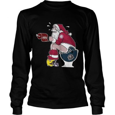 Longsleeve Tee Alabama Santa toilet Michigan Wolverines shirt