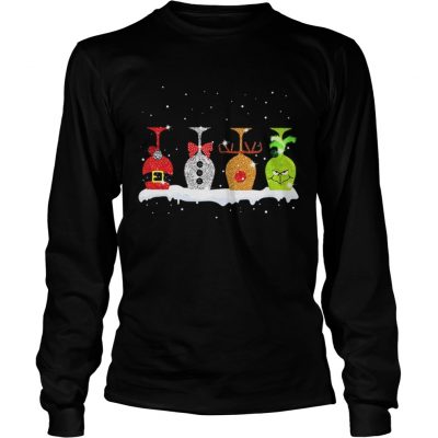 Longsleeve Tee Christmas wine glasses Grinch