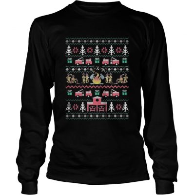 Longsleeve Tee Firefighter Christmas sweat shirt