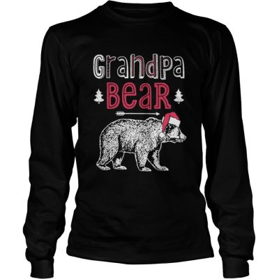 Longsleeve Tee Grandpa bear christmas santa hat