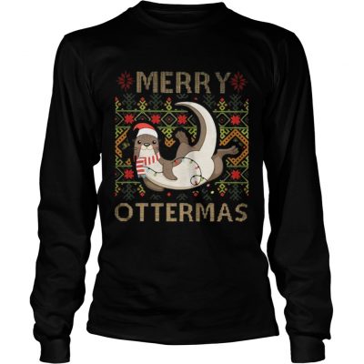 Longsleeve Tee Merry Ottermas Christmas Ugly Shirt