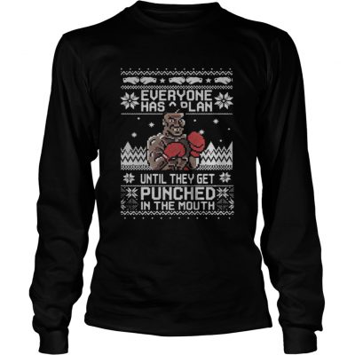 Longsleeve Tee Mike Tyson Punch Everyone has a plan until ugly Christmas