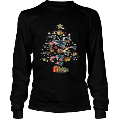 Longsleeve Tee New England Patriots Christmas tree