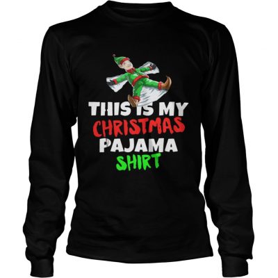 Longsleeve Tee This Is My Christmas Pajama Santa ELF shirt