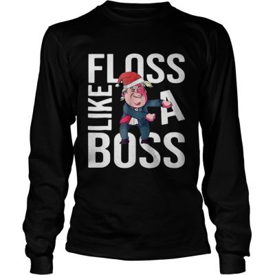 Longsleeve Tee Trump Floss like a boss Chirstmas shirt