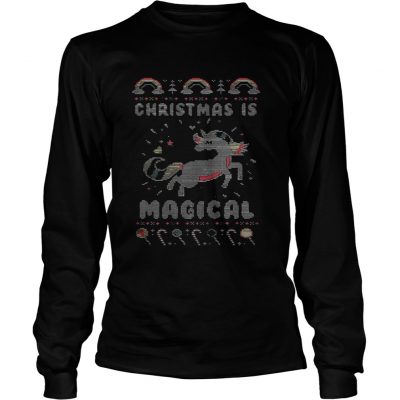 Longsleeve Tee Unicorn Christmas is magical sweat shirt