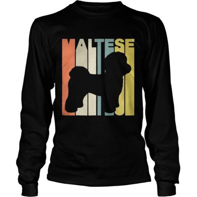 Longsleeve Tee Vintage Retro Maltese Silhouette shirt