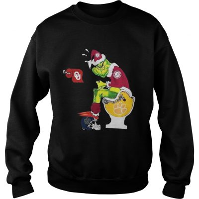 Sweatshirt Alabama Crimson Tide Grinch santa toilet