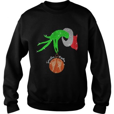 Sweatshirt Grinch Hand Holding Ornament Smilin Rylean