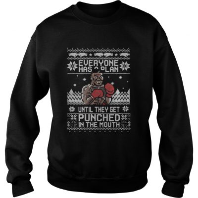 Sweatshirt Mike Tyson Punch Everyone has a plan until ugly Christmas