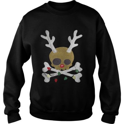 Sweatshirt Skull Reindeer light christmas shirt