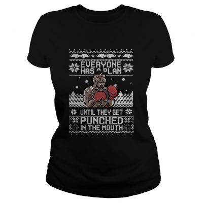 ladies Tee Mike Tyson Punch Everyone has a plan until ugly Christmas