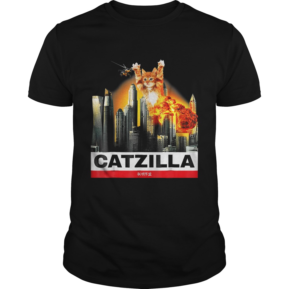 Cat Catzilla Godzilla shirt