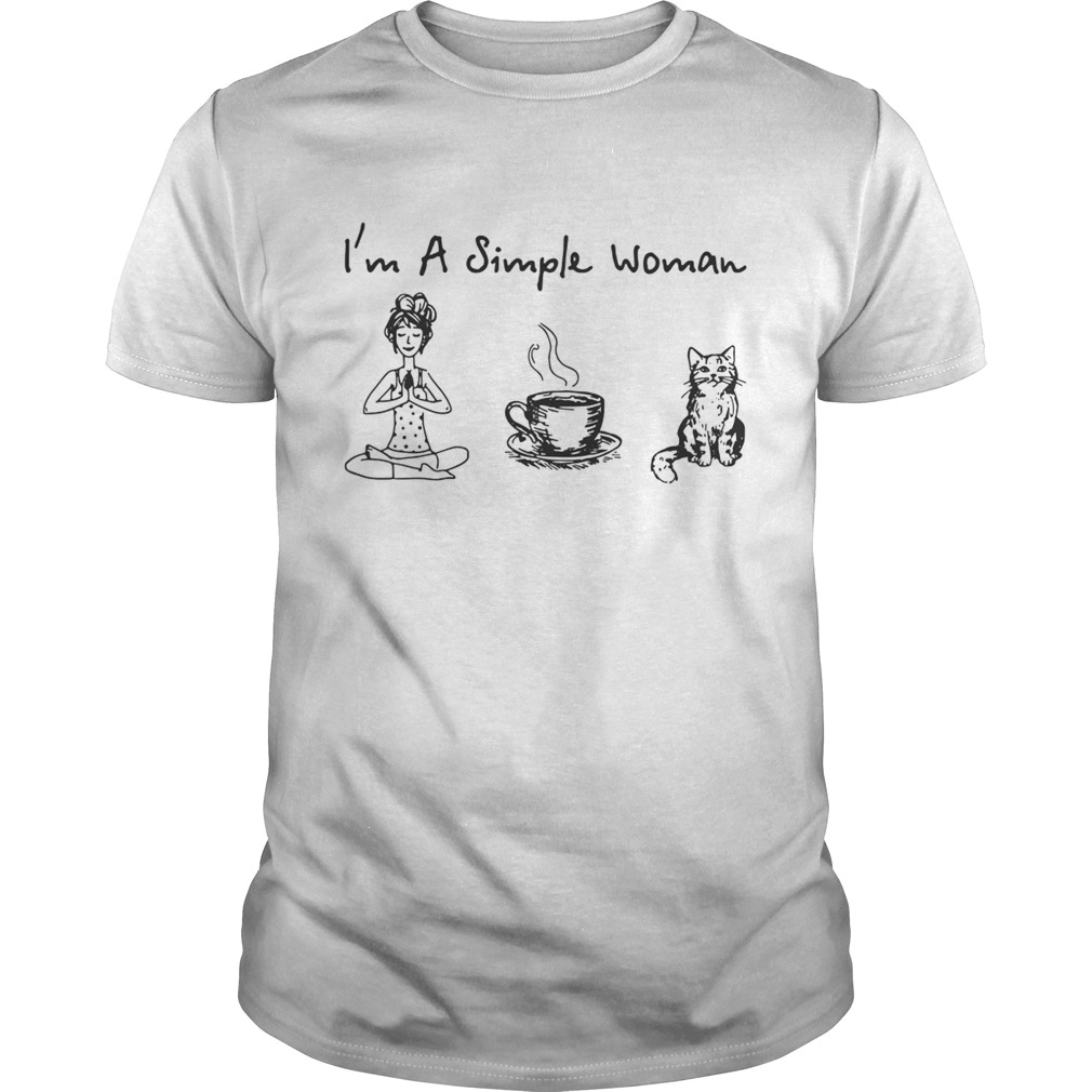 I’m a simple woman I like yoga coffee and cat shirt