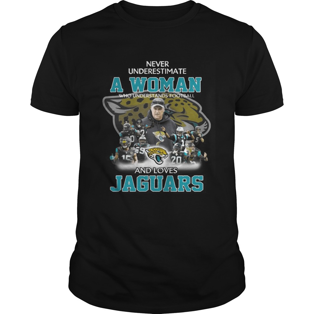 Never Underestimate a Woman Who Understands Football And Loves Jaguars T-shirt