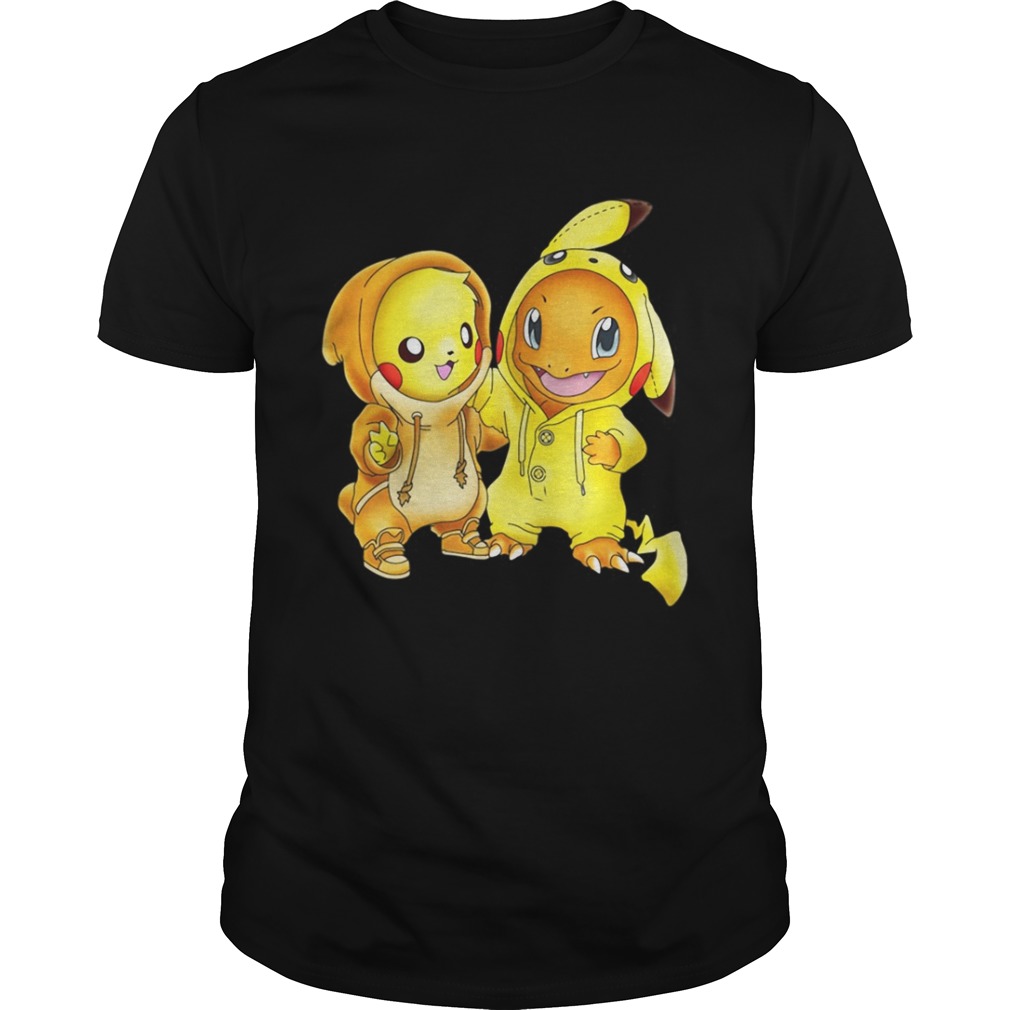 Pikachu and Pikachu Charmander pokemon shirt