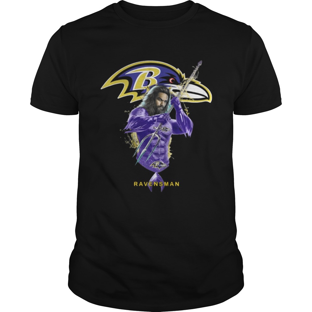 Ravensman Aquaman And Ravens Football Team T-Shirt