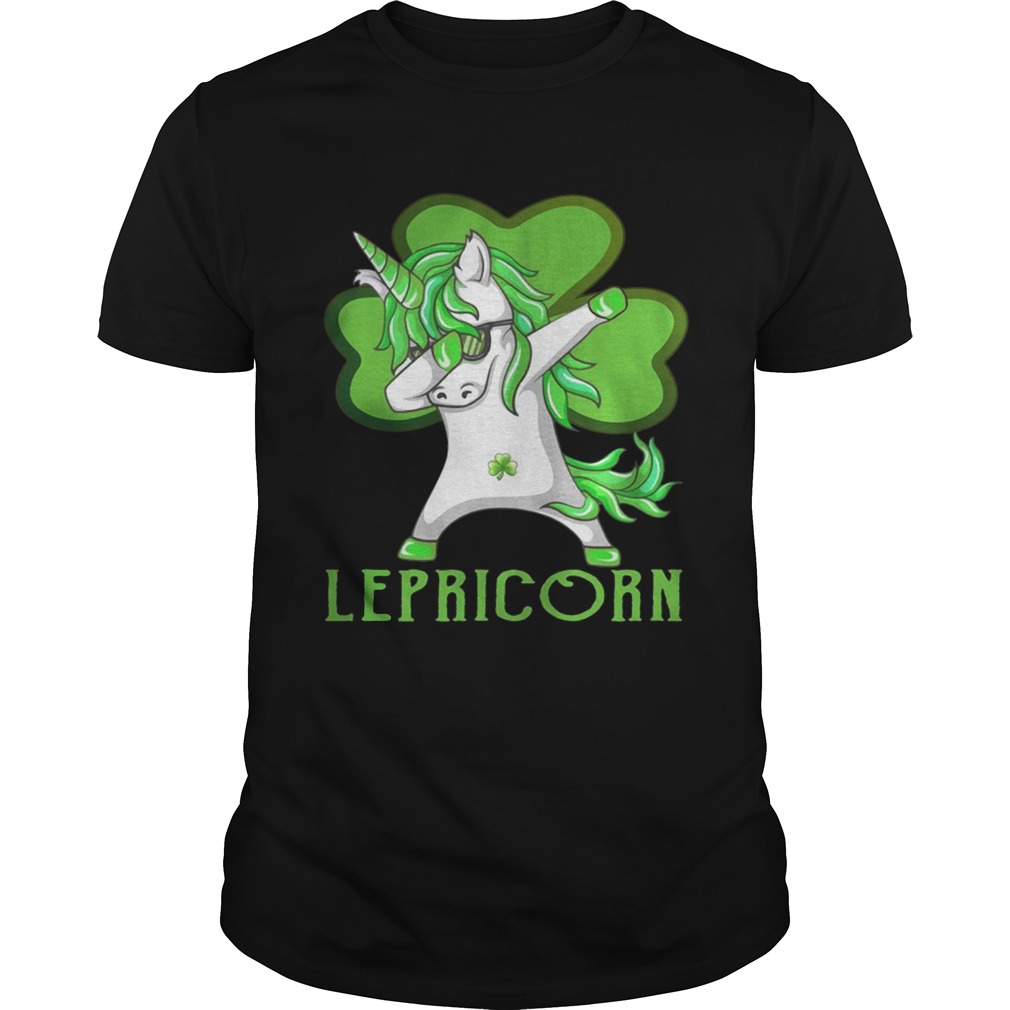 St Patricks Day Dabbing Lepricorn Irish Unicorn T-Shirt