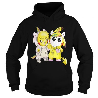 Hoodie Baby Pikachu and unicorn shirt