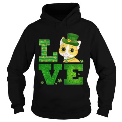 Hoodie Love Cat St Patricks Day Green Shamrock TShirt