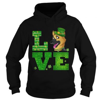 Hoodie Love German Shepherd St Patricks Day Green Shamrock TShirt