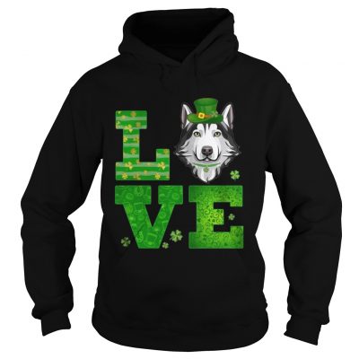 Hoodie Love Husky St Patricks Day Green Shamrock TShirt