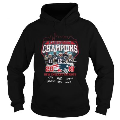 Hoodie New England Patriots 2019 Afc Division Champions With Signature Shirt