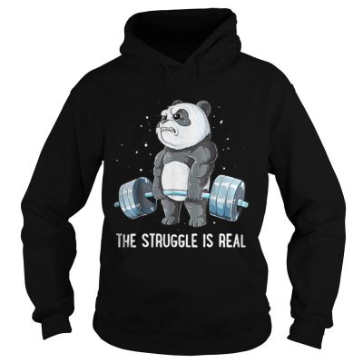 Hoodie Panda Bear gym the struggle is real shirt