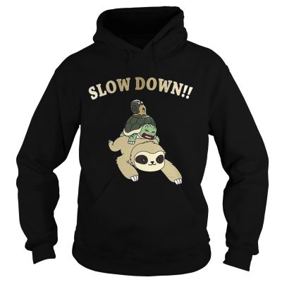 Hoodie Sloth Turtle and Snail slow down shirt