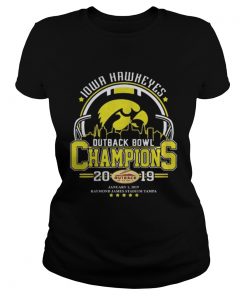 Ladies Tee 10wa hawkeyes outback bowl champions 2019 shirt