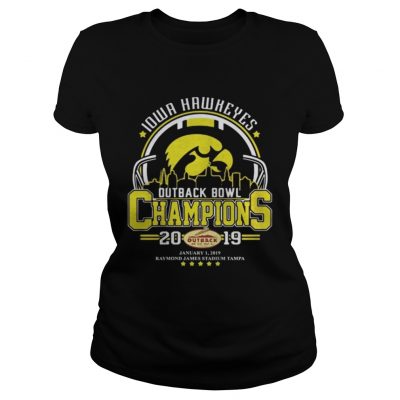 Ladies Tee 10wa hawkeyes outback bowl champions 2019 shirt