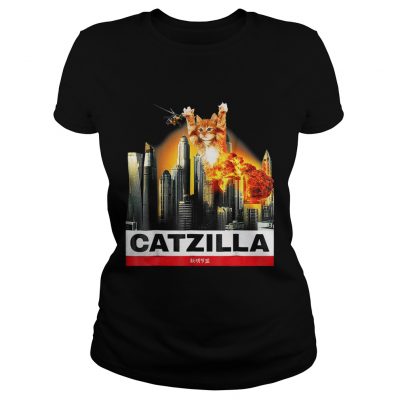 Ladies Tee Cat Catzilla Godzilla shirt