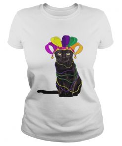 Ladies Tee Cat Mardi Gras shirt