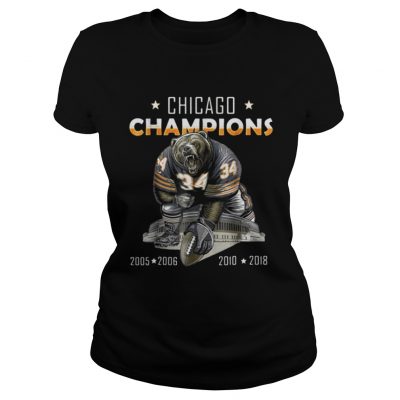 Ladies Tee Chicago champions bear 34 2005 2006 2010 2018 shirt