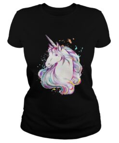 Ladies Tee Colorful Unicorn Rave Lover Funny Rainbow TShirt