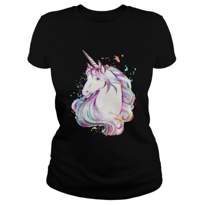 Ladies Tee Colorful Unicorn Rave Lover Funny Rainbow TShirt