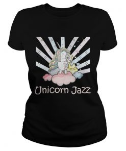 Ladies Tee Cute Unicorn Jazz Colorful TShirt