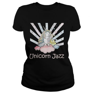 Ladies Tee Cute Unicorn Jazz Colorful TShirt