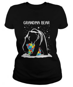 Ladies Tee Grandma Bear Autism shirt