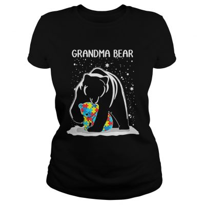 Ladies Tee Grandma Bear Autism shirt