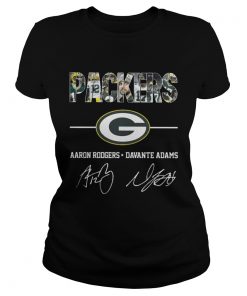 Ladies Tee Green Bay Packers Aaron Rodgers Davante Adams Shirt