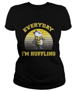 Ladies Tee Huffle Badger everyday I huffling retro shirt